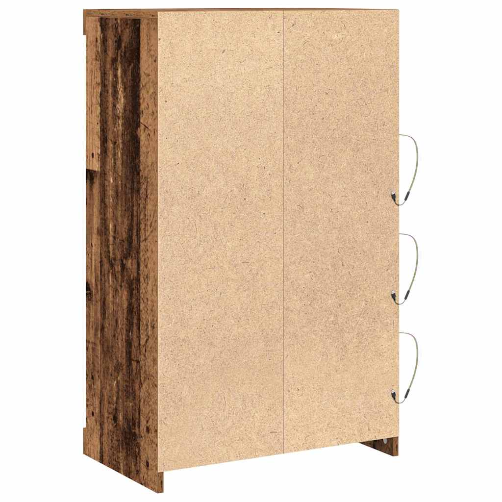 vidaXL LED Sideboard Old Wood 60.5 x 37 x 100 cm Engineered Wood