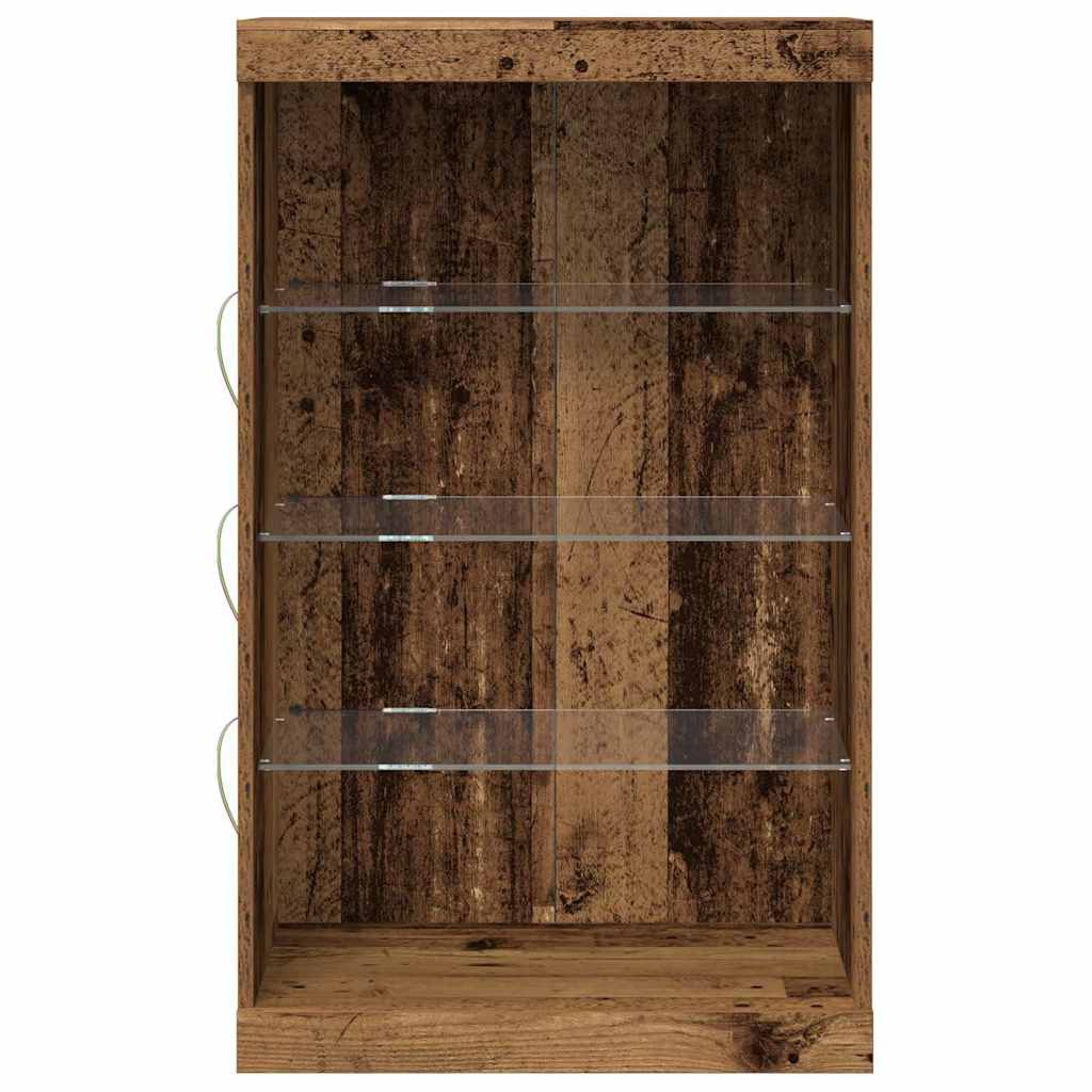 vidaXL LED Sideboard Old Wood 60.5 x 37 x 100 cm Engineered Wood
