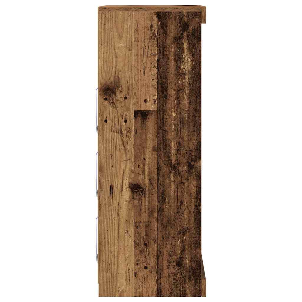 vidaXL LED Sideboard Old Wood 60.5 x 37 x 100 cm Engineered Wood