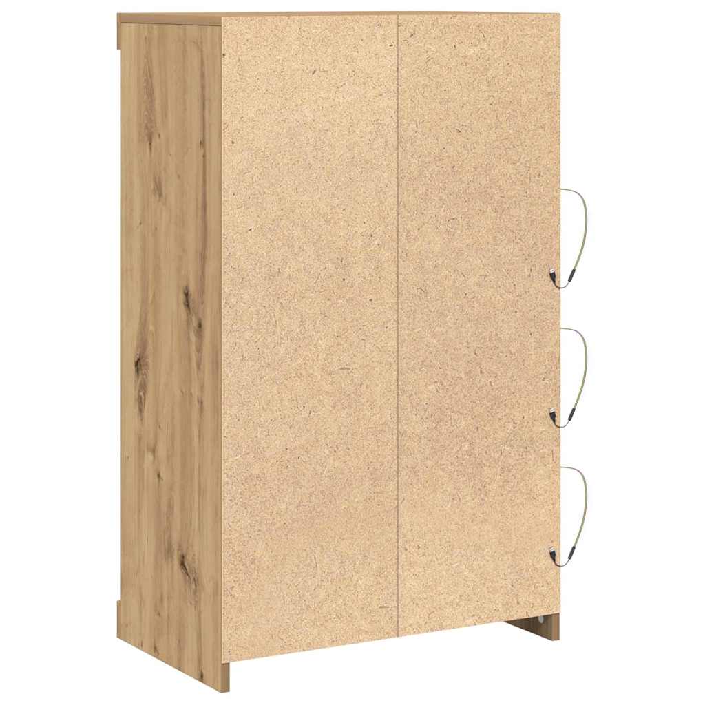 vidaXL LED Sideboard Artisan Oak 60.5 x 37 x 100 cm Engineered Wood