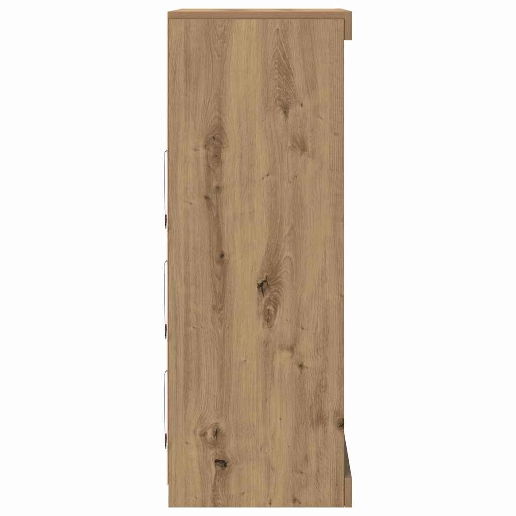 vidaXL LED Sideboard Artisan Oak 60.5 x 37 x 100 cm Engineered Wood