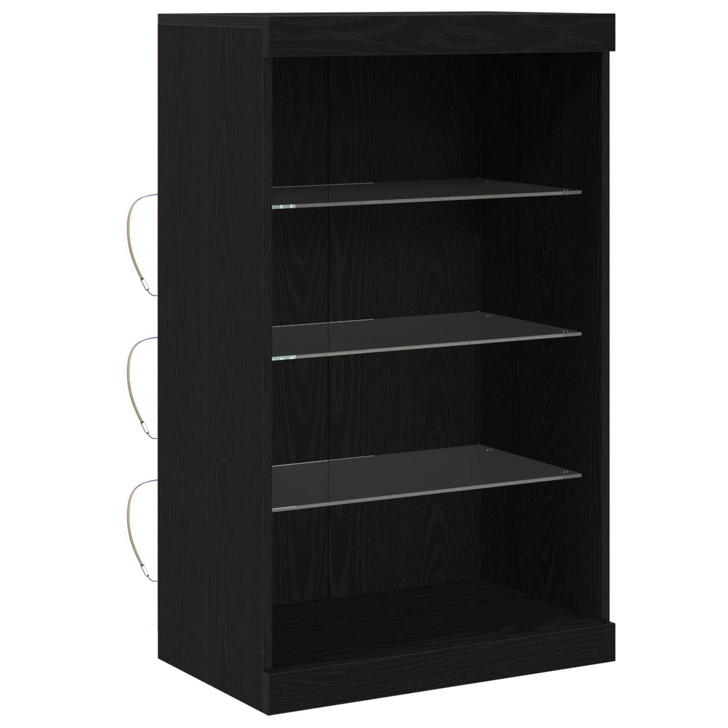 vidaXL LED Sideboard Black Oak 60.5 x 37 x 100 cm Engineered Wood