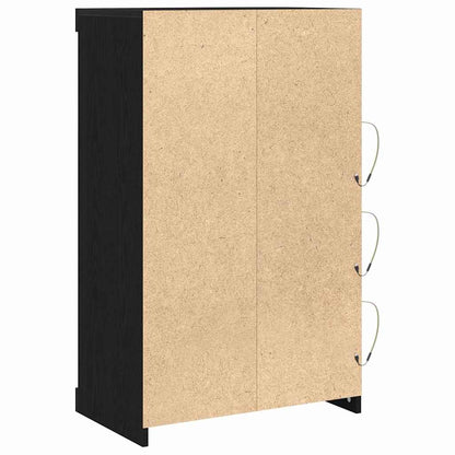 vidaXL LED Sideboard Black Oak 60.5 x 37 x 100 cm Engineered Wood