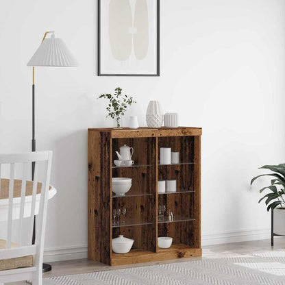 vidaXL LED Sideboard Old Wood 81 x 37 x 100 cm Engineered Wood