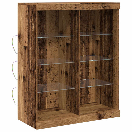 vidaXL LED Sideboard Old Wood 81 x 37 x 100 cm Engineered Wood