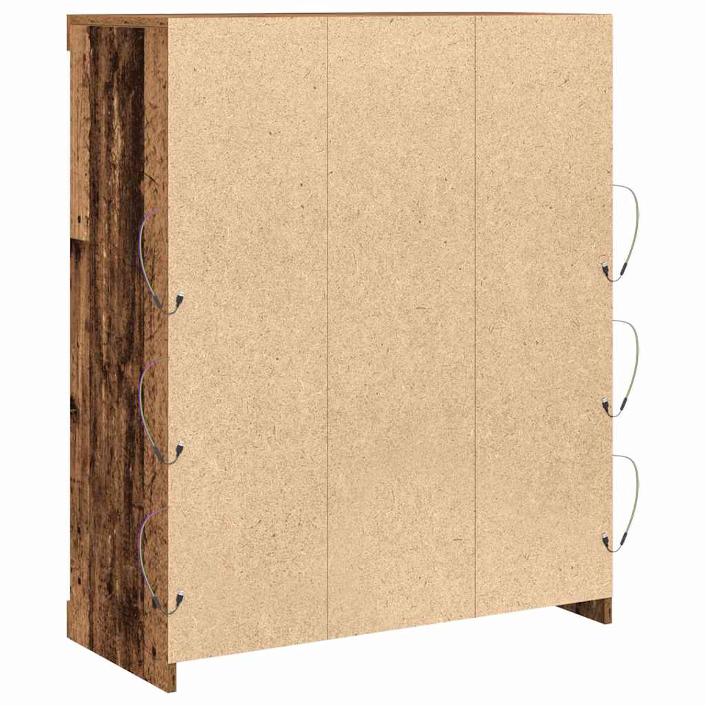 vidaXL LED Sideboard Old Wood 81 x 37 x 100 cm Engineered Wood