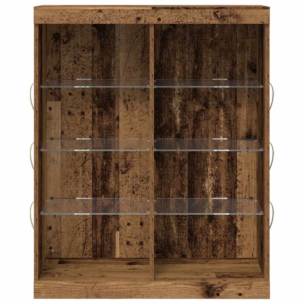 vidaXL LED Sideboard Old Wood 81 x 37 x 100 cm Engineered Wood