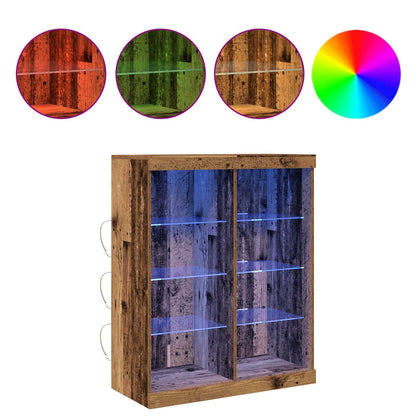 vidaXL LED Sideboard Old Wood 81 x 37 x 100 cm Engineered Wood