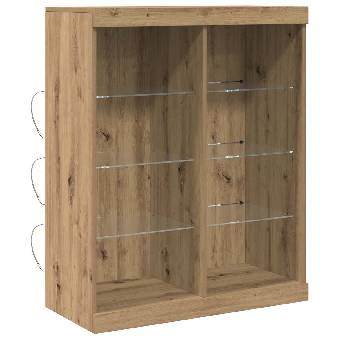 vidaXL LED Sideboard Artisan Oak 81 x 37 x 100 cm Engineered Wood