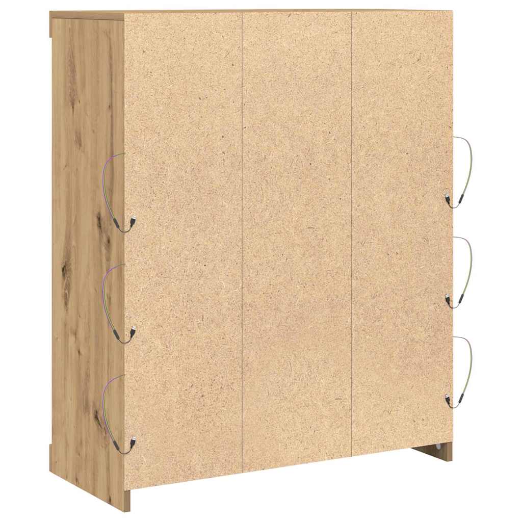 vidaXL LED Sideboard Artisan Oak 81 x 37 x 100 cm Engineered Wood
