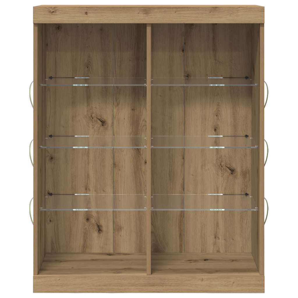 vidaXL LED Sideboard Artisan Oak 81 x 37 x 100 cm Engineered Wood