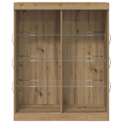 vidaXL LED Sideboard Artisan Oak 81 x 37 x 100 cm Engineered Wood