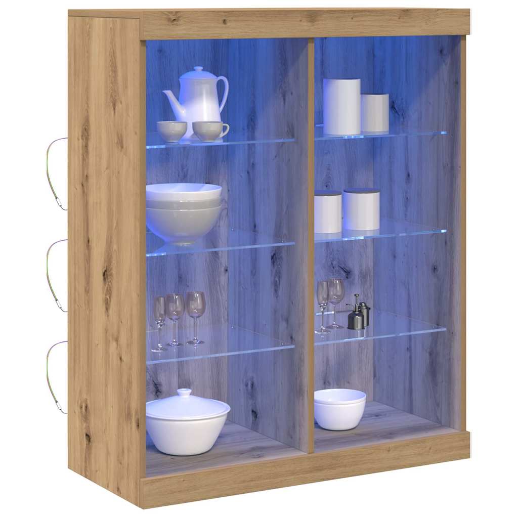 vidaXL LED Sideboard Artisan Oak 81 x 37 x 100 cm Engineered Wood