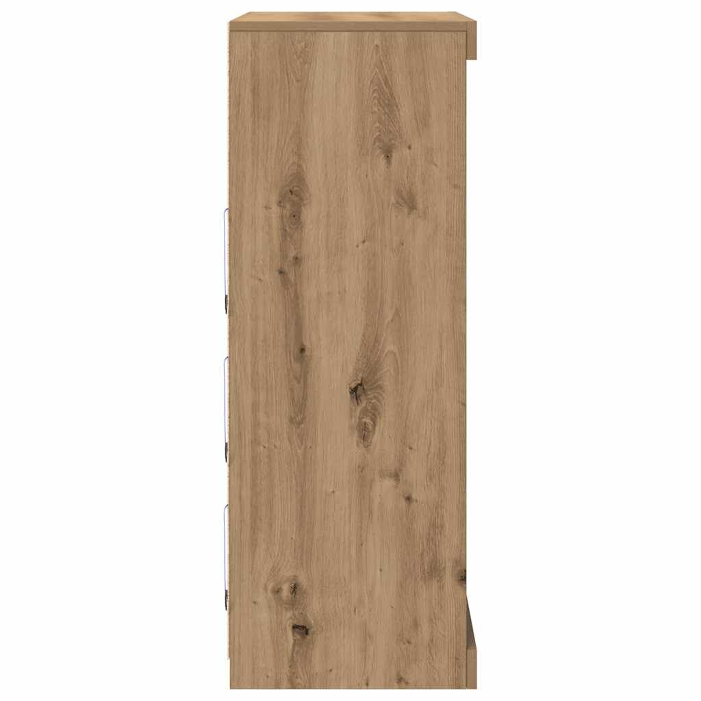 vidaXL LED Sideboard Artisan Oak 81 x 37 x 100 cm Engineered Wood
