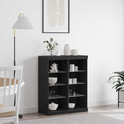 vidaXL LED Sideboard Black Oak 81 x 37 x 100 cm Engineered Wood