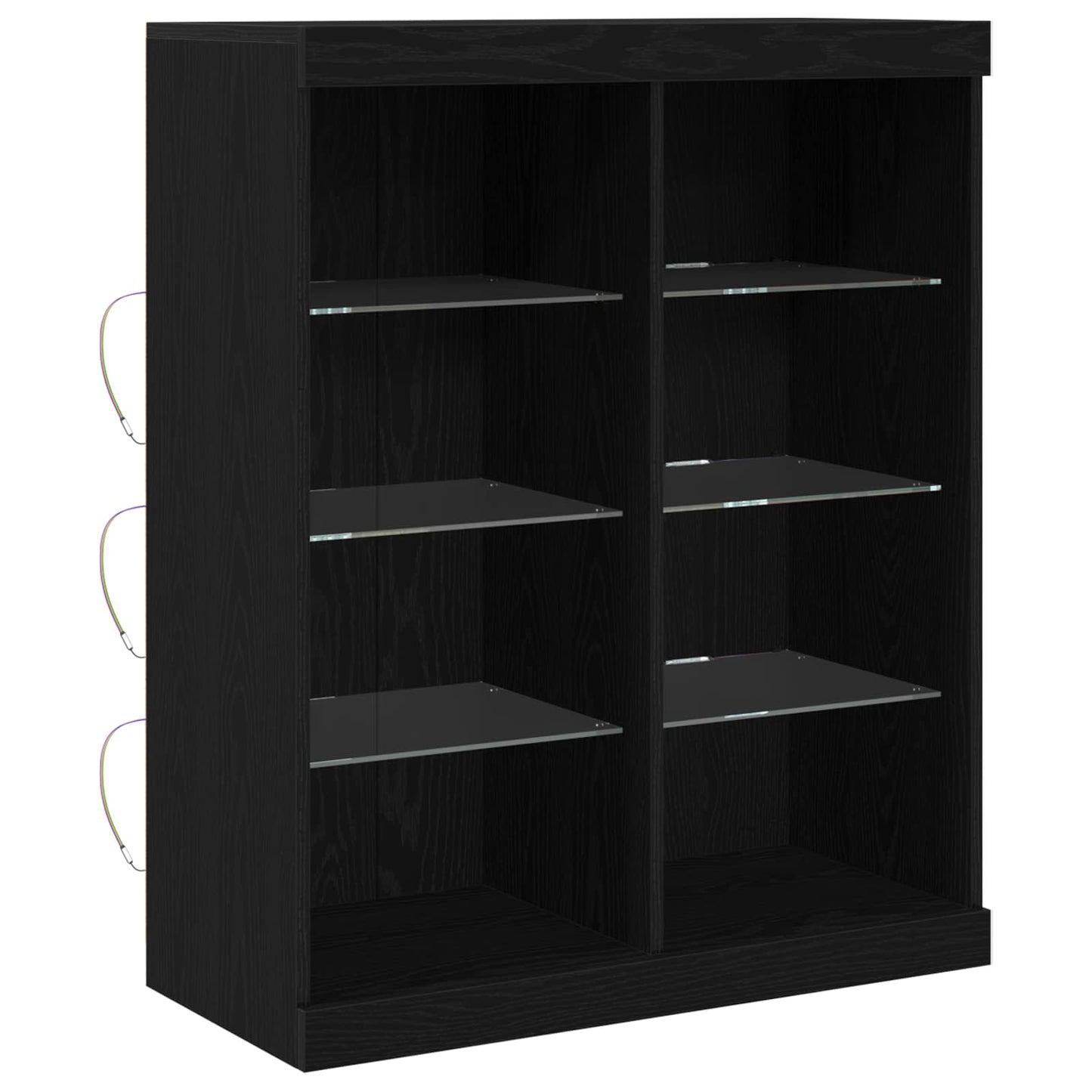 vidaXL LED Sideboard Black Oak 81 x 37 x 100 cm Engineered Wood