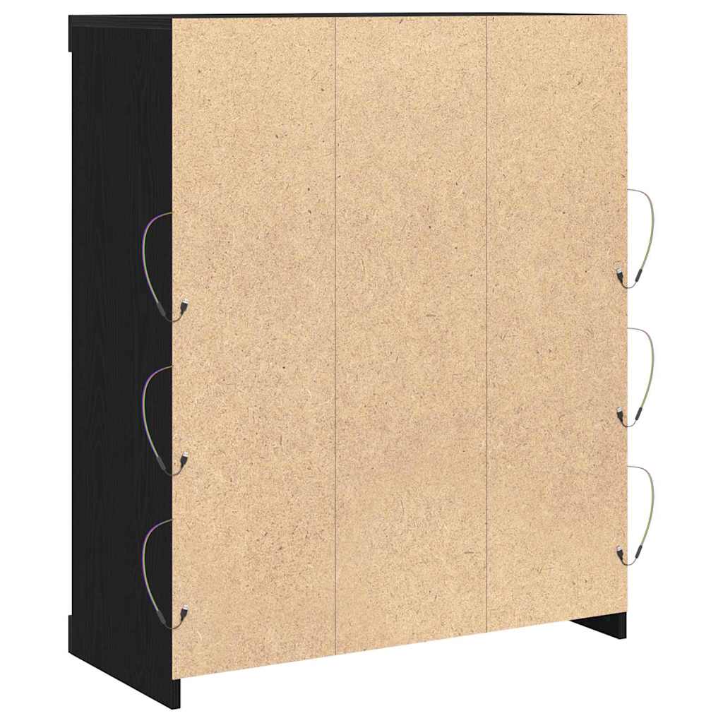 vidaXL LED Sideboard Black Oak 81 x 37 x 100 cm Engineered Wood