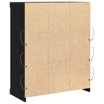 vidaXL LED Sideboard Black Oak 81 x 37 x 100 cm Engineered Wood
