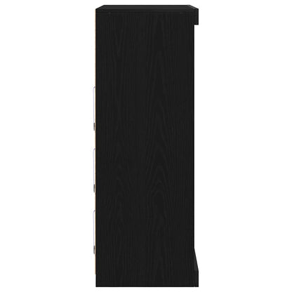 vidaXL LED Sideboard Black Oak 81 x 37 x 100 cm Engineered Wood
