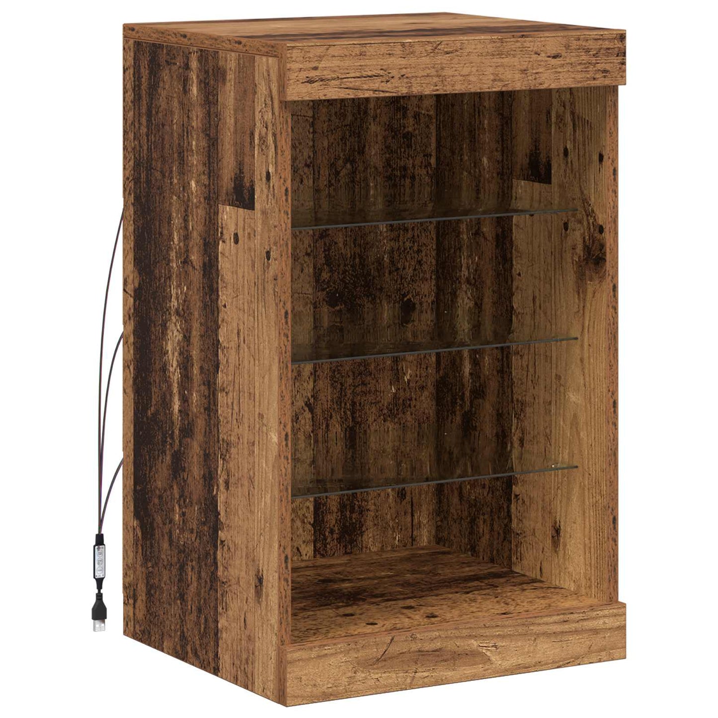 vidaXL LED Sideboard Old Wood 41 x 37 x 67 cm Engineered Wood
