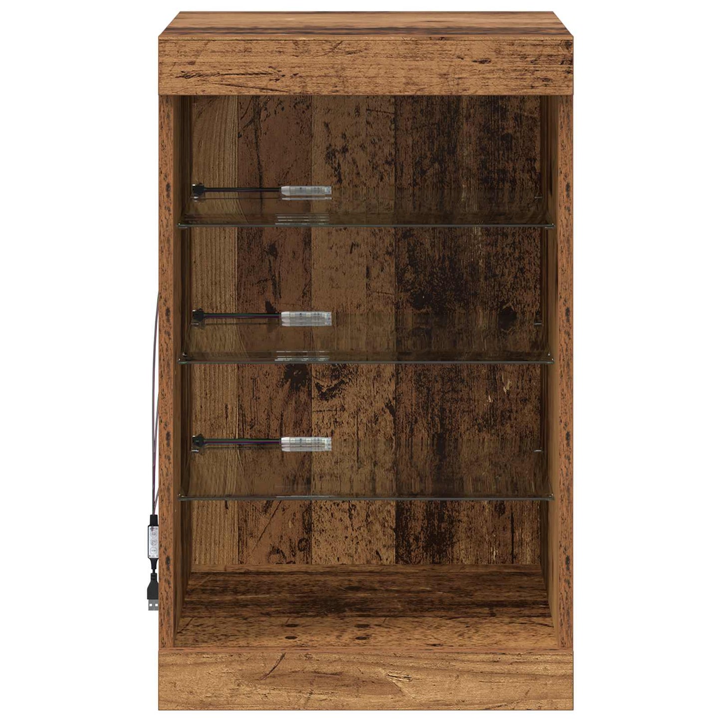 vidaXL LED Sideboard Old Wood 41 x 37 x 67 cm Engineered Wood
