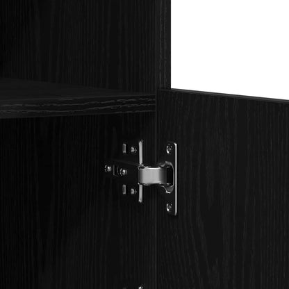vidaXL LED Sideboard Black Oak 41 x 37 x 67 cm Engineered Wood