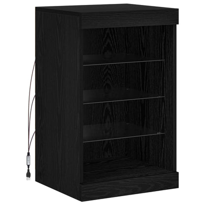 vidaXL LED Sideboard Black Oak 41 x 37 x 67 cm Engineered Wood