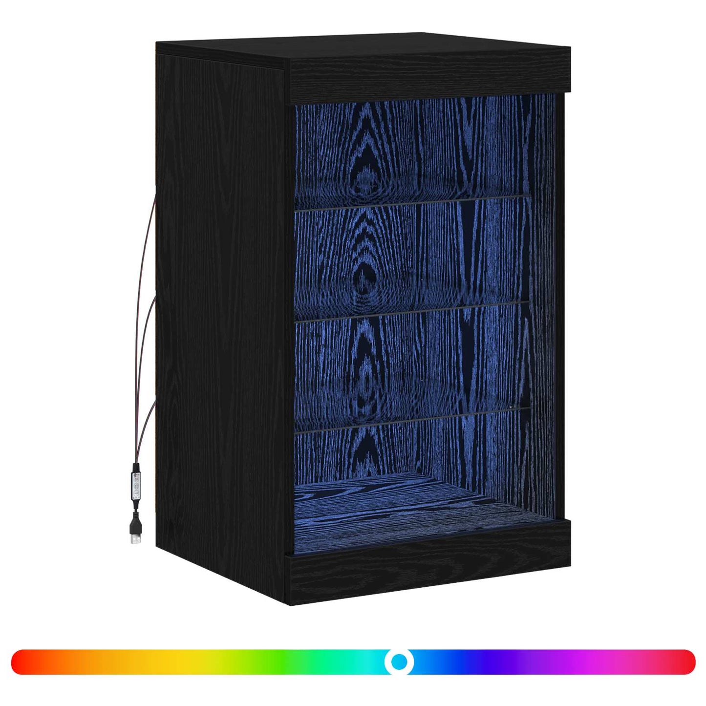 vidaXL LED Sideboard Black Oak 41 x 37 x 67 cm Engineered Wood