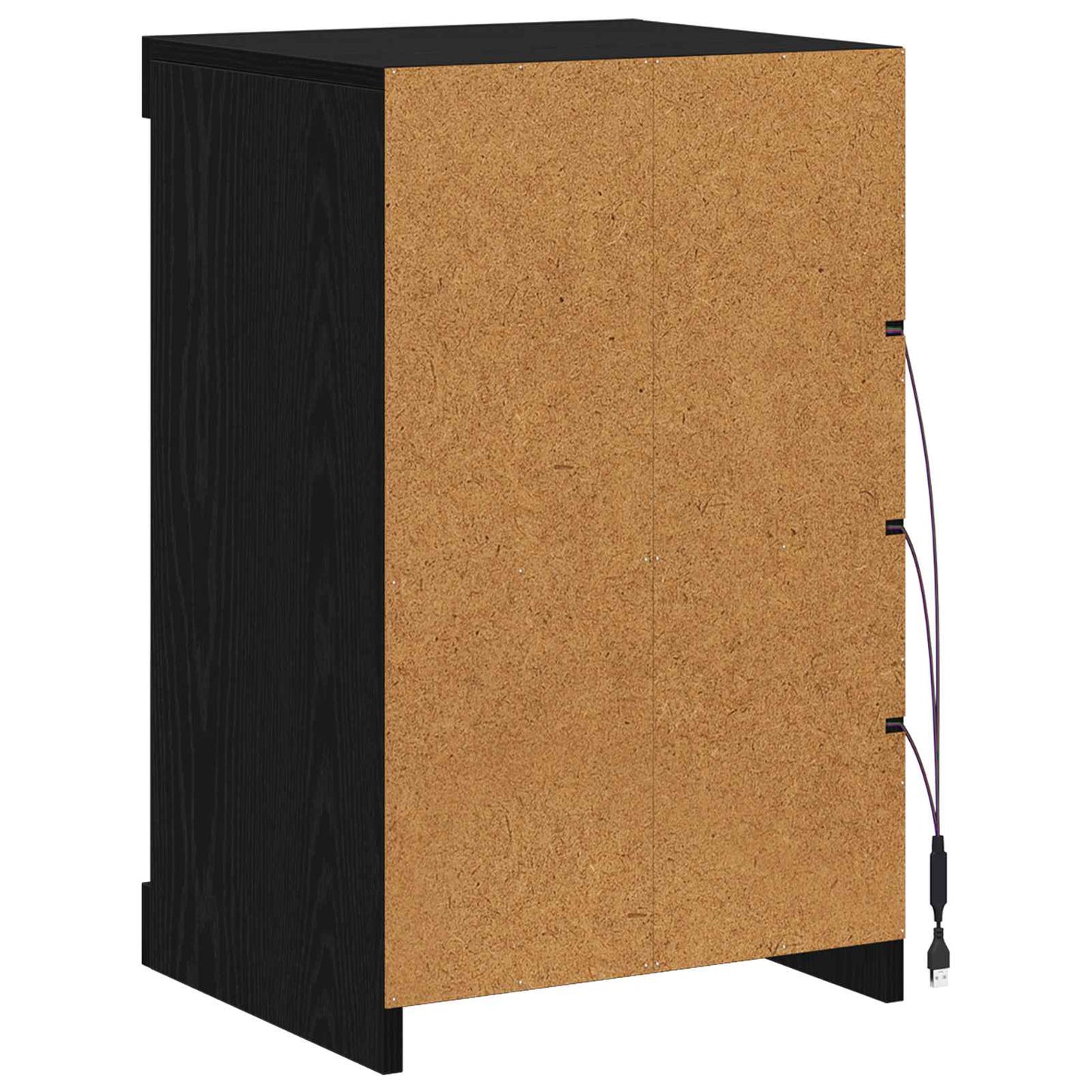 vidaXL LED Sideboard Black Oak 41 x 37 x 67 cm Engineered Wood