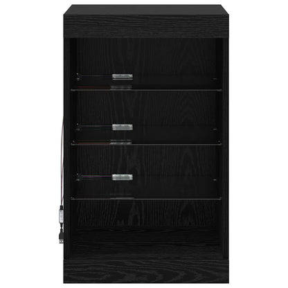 vidaXL LED Sideboard Black Oak 41 x 37 x 67 cm Engineered Wood