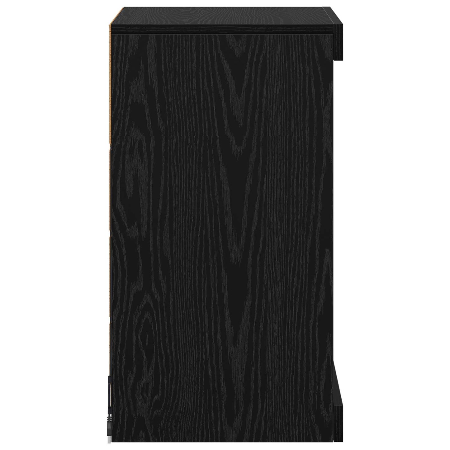 vidaXL LED Sideboard Black Oak 41 x 37 x 67 cm Engineered Wood