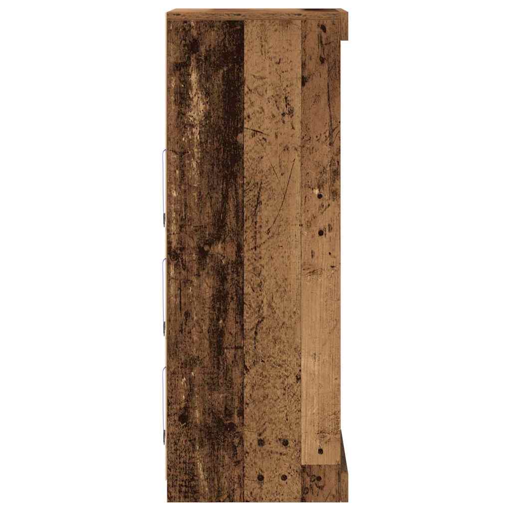 vidaXL LED Sideboard Old Wood 41 x 37 x 100 cm Engineered Wood