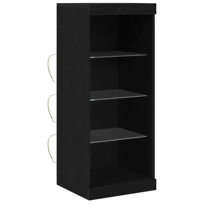 vidaXL LED Sideboard Black Oak 41 x 37 x 100 cm Engineered Wood