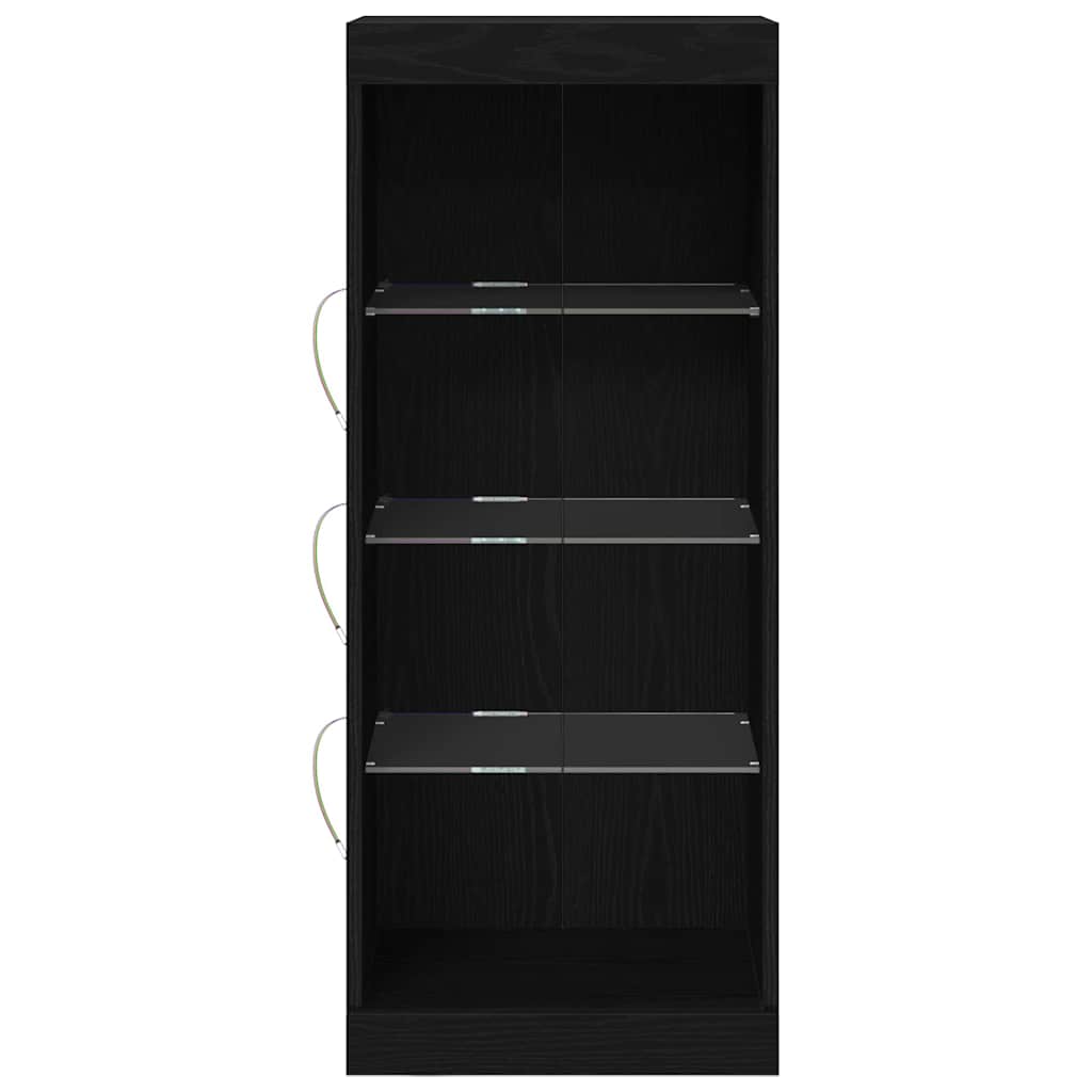 vidaXL LED Sideboard Black Oak 41 x 37 x 100 cm Engineered Wood