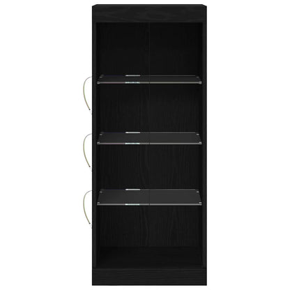 vidaXL LED Sideboard Black Oak 41 x 37 x 100 cm Engineered Wood