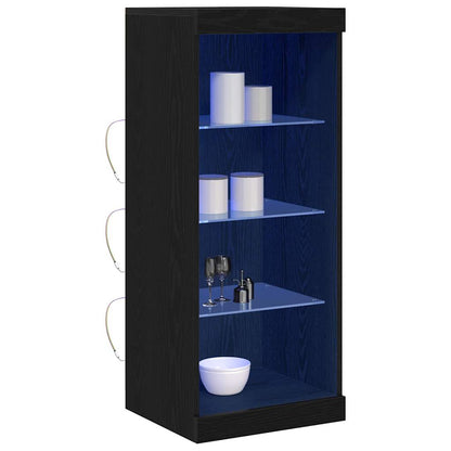 vidaXL LED Sideboard Black Oak 41 x 37 x 100 cm Engineered Wood