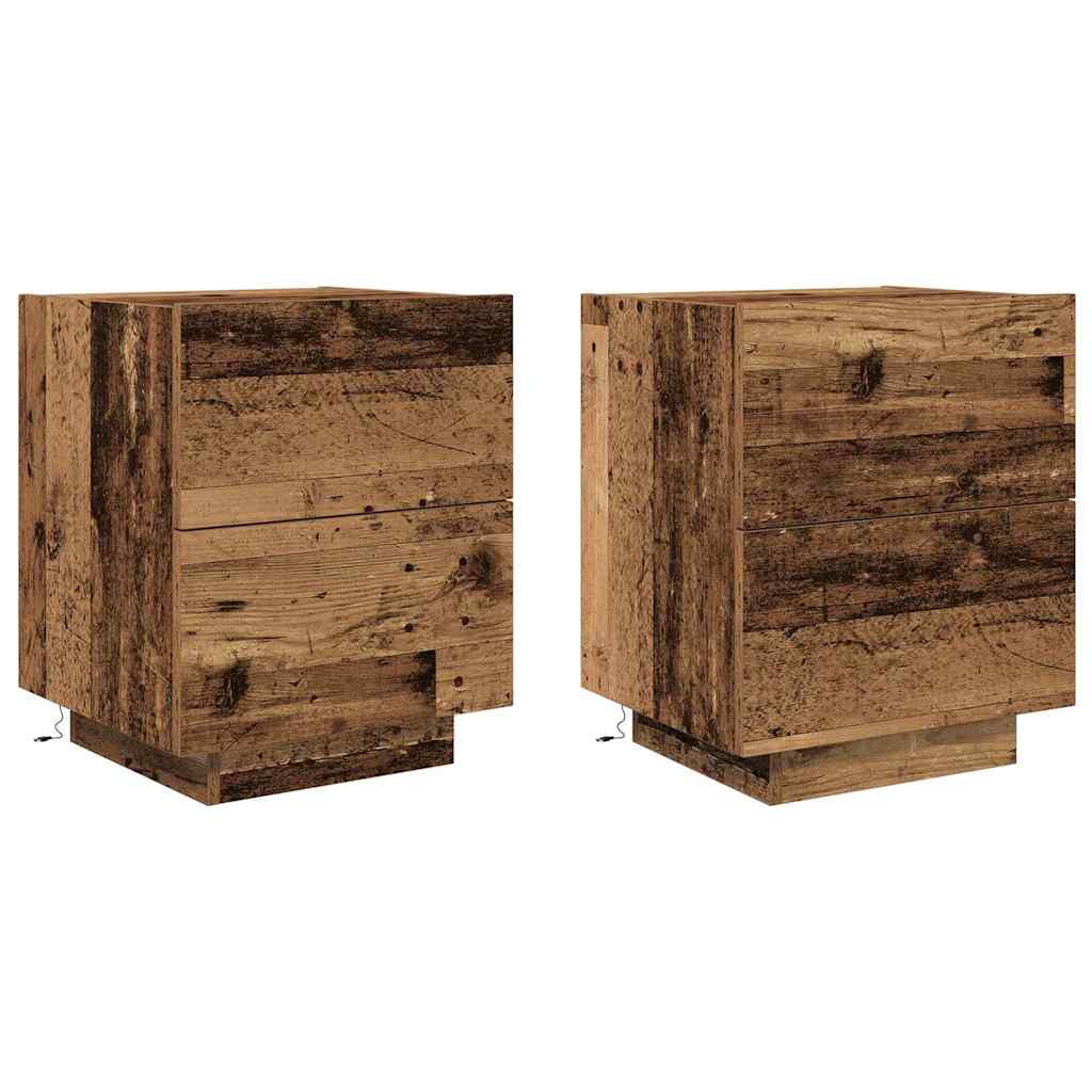 vidaXL Bedside Cabinet 2 pcs Old Wood 45 x 40 x 55 cm Engineered Wood