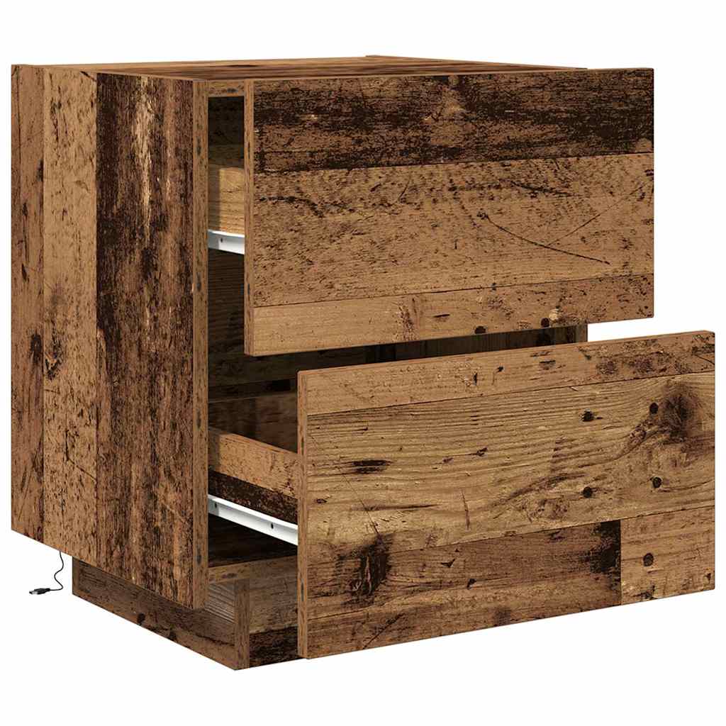vidaXL Bedside Cabinet 2 pcs Old Wood 45 x 40 x 55 cm Engineered Wood