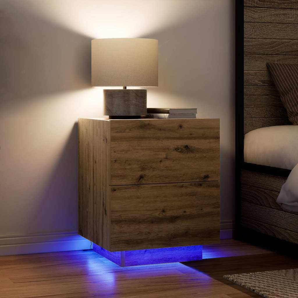 vidaXL Bedside Cabinet Artisan Oak 45 x 40 x 55 cm Engineered Wood
