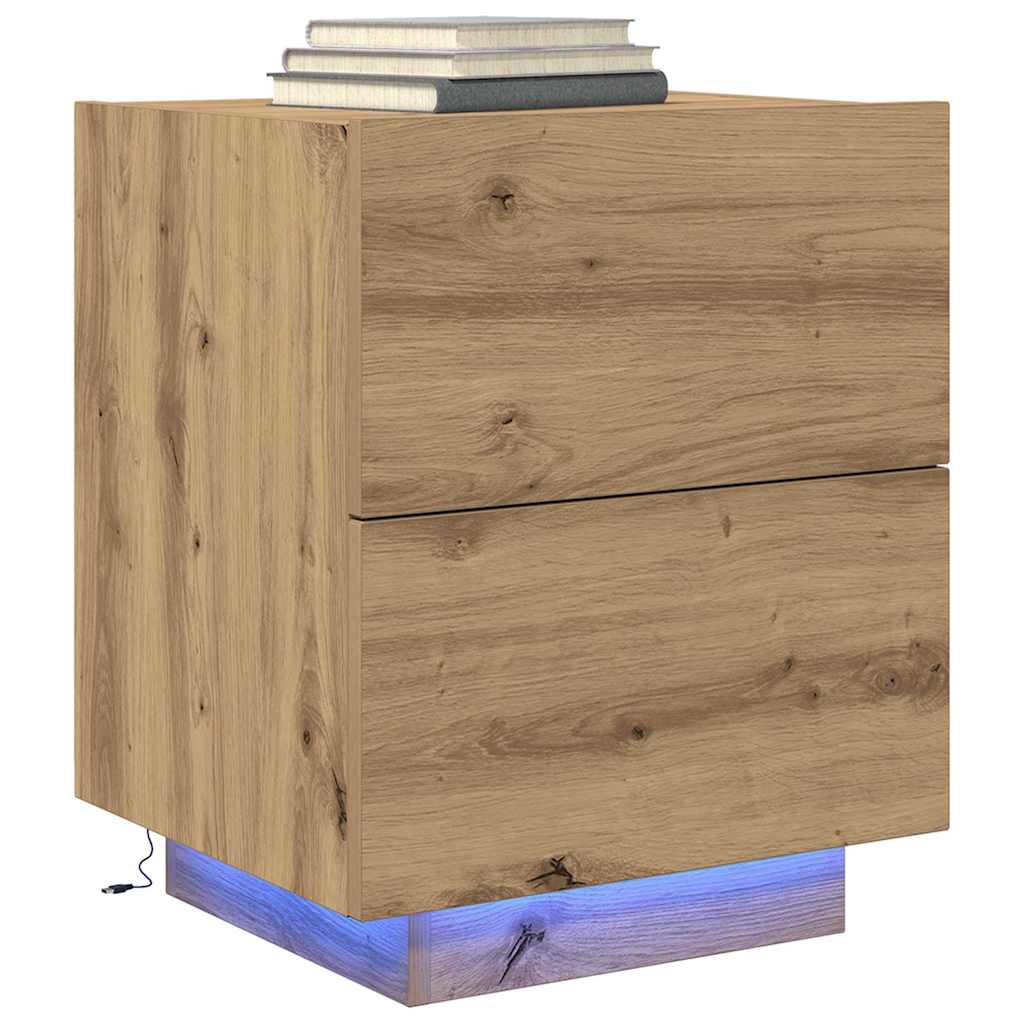 vidaXL Bedside Cabinet Artisan Oak 45 x 40 x 55 cm Engineered Wood