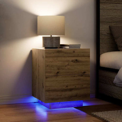 vidaXL Bedside Cabinet with Drawer 2 pcs Artisan Oak 45 x 40 x 55 cm
