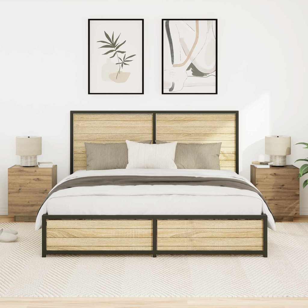 vidaXL Bedside Cabinet with Drawer 2 pcs Artisan Oak 45 x 40 x 55 cm