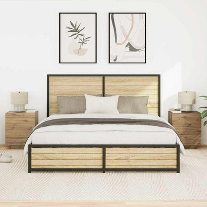 vidaXL Bedside Cabinet with Drawer 2 pcs Artisan Oak 45 x 40 x 55 cm