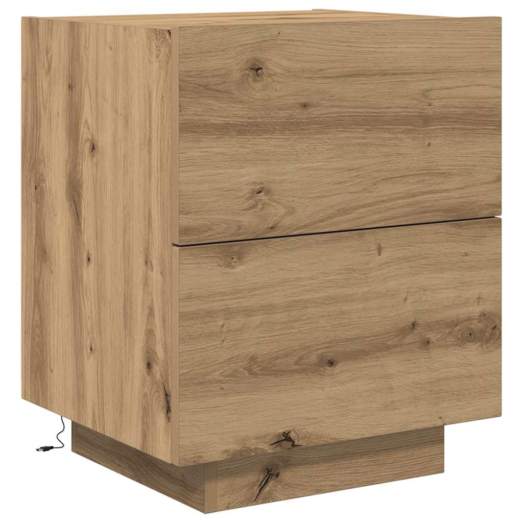 vidaXL Bedside Cabinet with Drawer 2 pcs Artisan Oak 45 x 40 x 55 cm