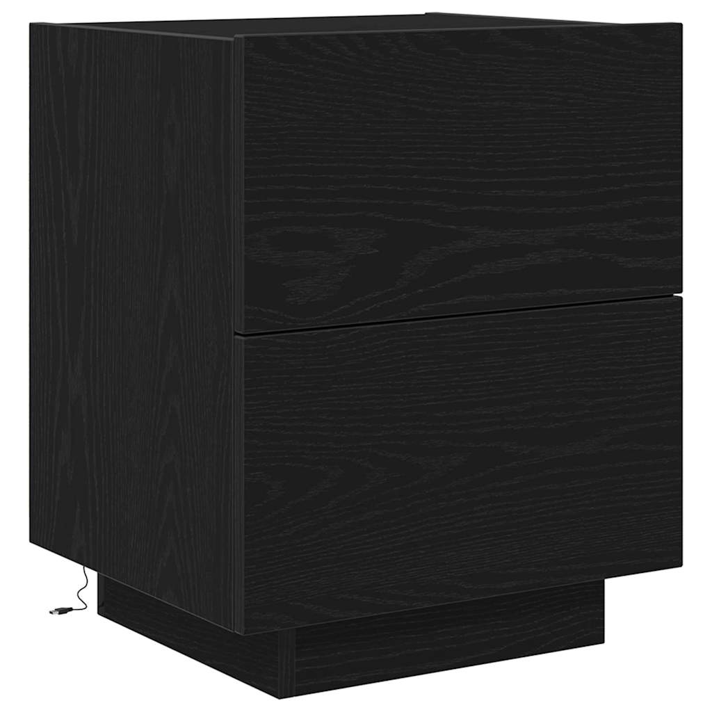 vidaXL Bedside Cabinet Black Oak 45 x 40 x 55 cm Engineered Wood