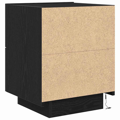 vidaXL Bedside Cabinet 2 pcs Black Oak 45 x 40 x 55 cm Engineered Wood