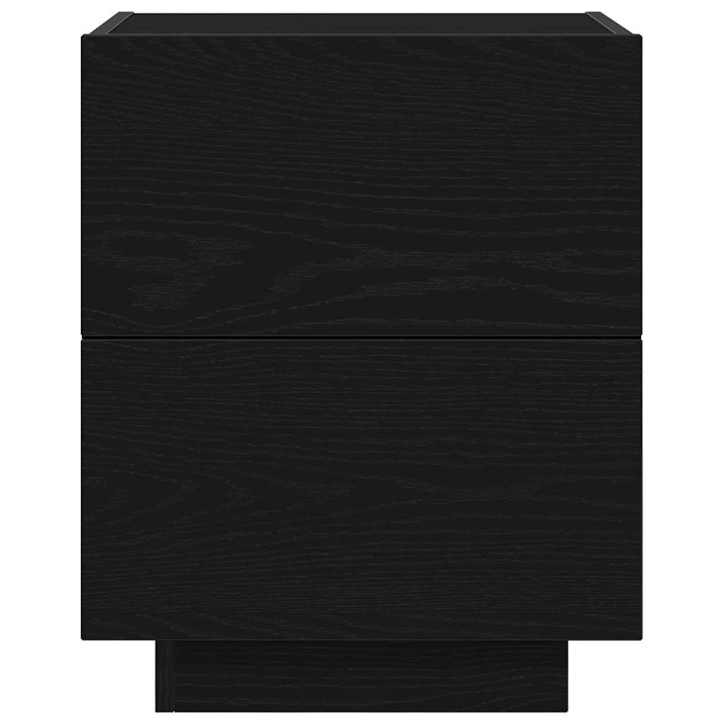 vidaXL Bedside Cabinet 2 pcs Black Oak 45 x 40 x 55 cm Engineered Wood