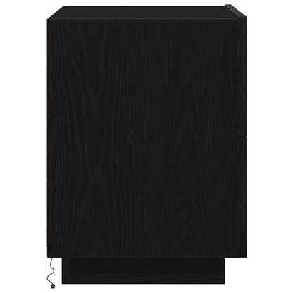 vidaXL Bedside Cabinet 2 pcs Black Oak 45 x 40 x 55 cm Engineered Wood