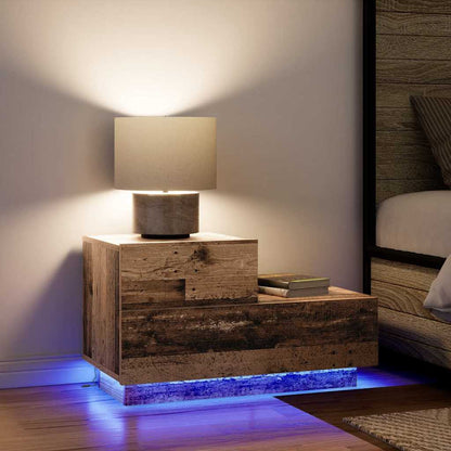 vidaXL Bedside Cabinet Old Wood 70 x 36 x 40.5 cm Engineered Wood