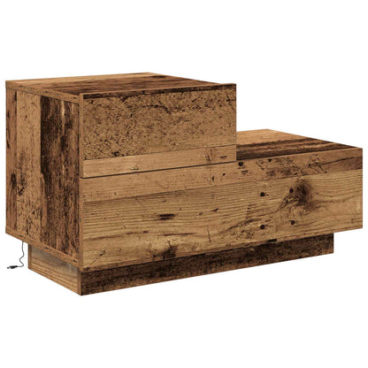 vidaXL Bedside Cabinet Old Wood 70 x 36 x 40.5 cm Engineered Wood